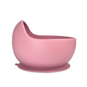 Curved Suction Bowl & Spoon Set - Rose