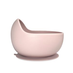 Curved Suction Bowl & Spoon Set - Blush