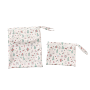 Water Resistant Wet Bag - Christmas Pink