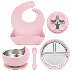 Pink Stainless Steel feeding set
