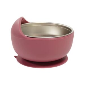 Dusky Rose Suction bowl & spoon